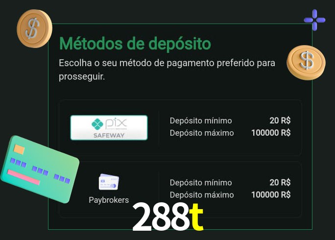 O cassino 288t oferece uma grande variedade de métodos de pagamento